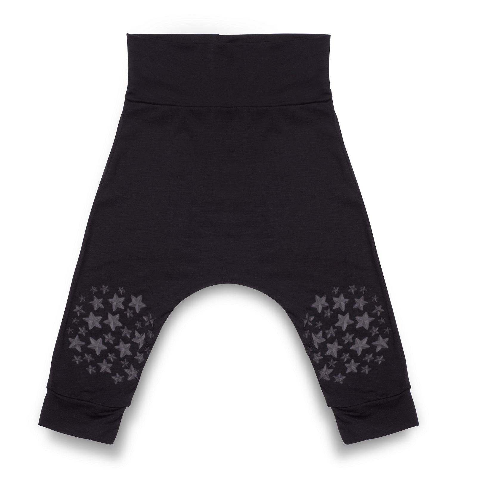 Go Little One Go | Anti-Slip Bamboo Baby Crawling Harem Pants Fits 6-15 Months (Black)